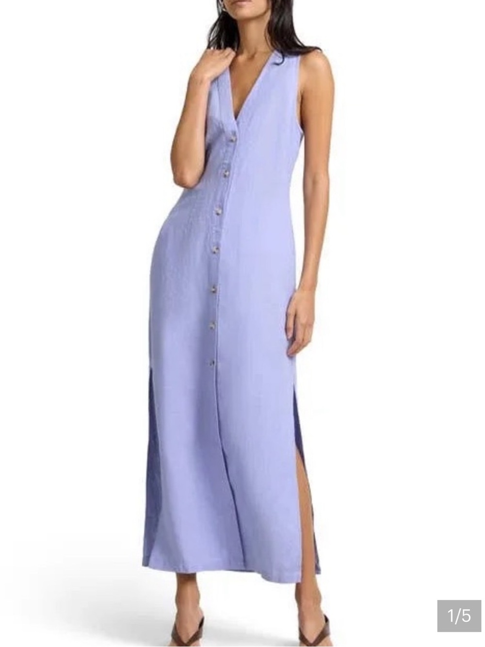 Onia blue  Sleeveless Button-Front Linen Maxi Dress size S . Perfect for summer